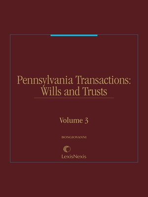 cover image of Pennsylvania Transactions: Wills and Trusts